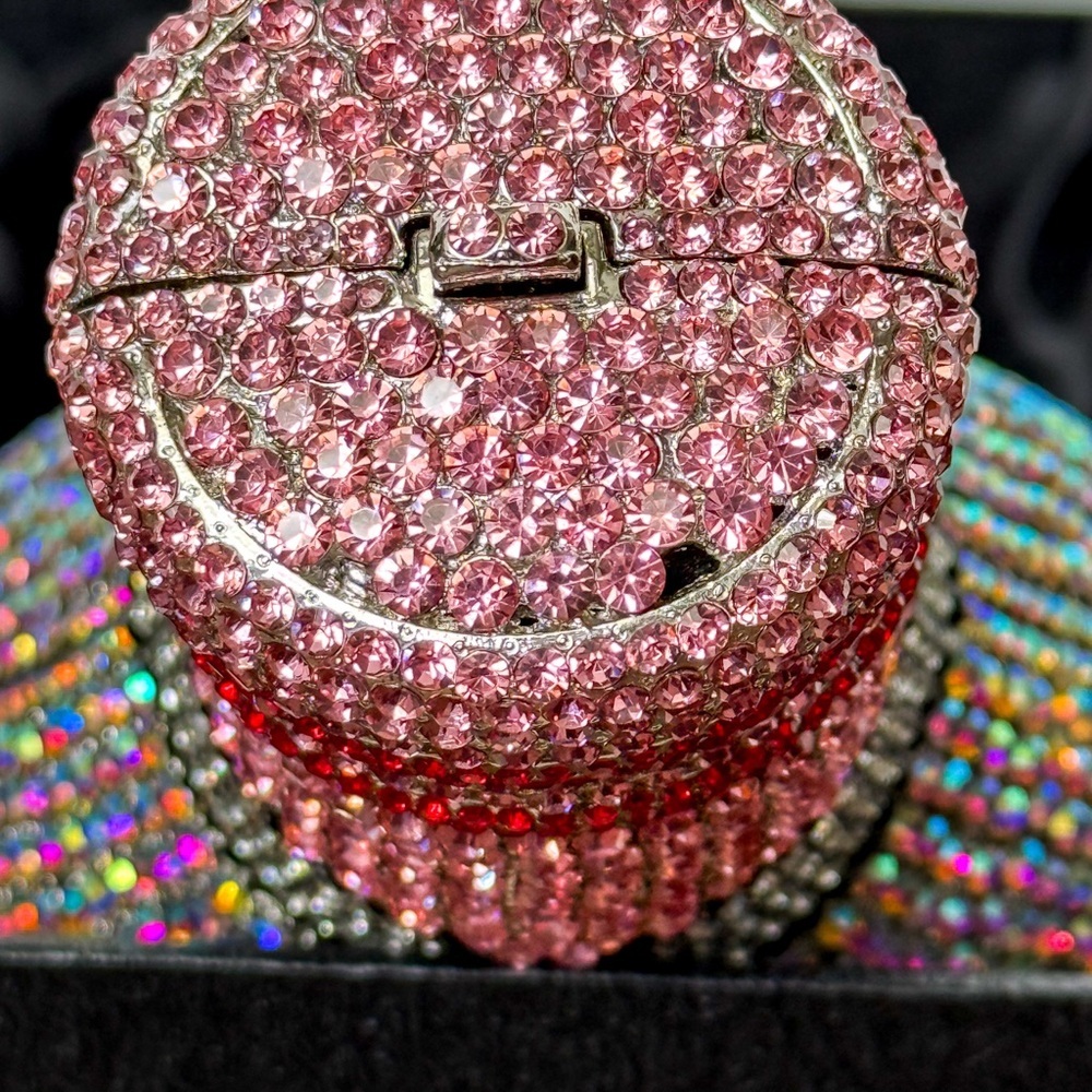 Champagne Bottle Rhinestone Encrusted Clutch w/ Chain – Sweet Bubbly Edition - Picture 5 of 11